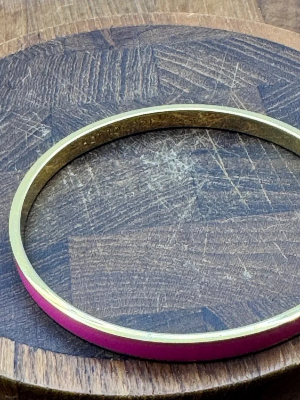 Kate Spade New York Hot To Trot Pink Gold Enamel Slip On Bangle Bracelet - Picture 5 of 8